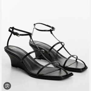 Ivory Mango Celia Leather Straps Sandals Size 39 NWT Made in Spain